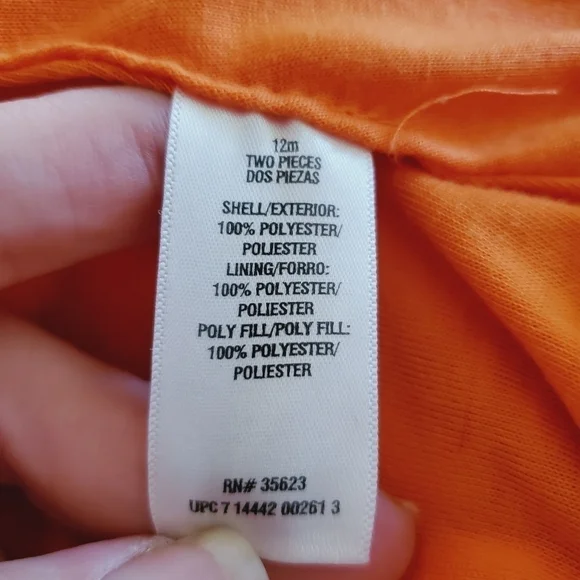 Carter's Tiger Hoodie Costume Orange/Black Size 12M - Picture 5 of 7